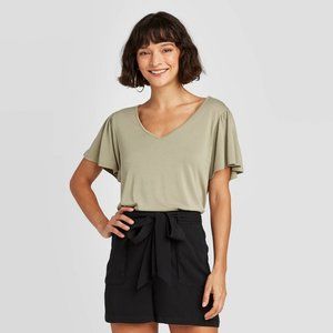 A New Day Short Women's Sleeve V-Neck T-Shirt